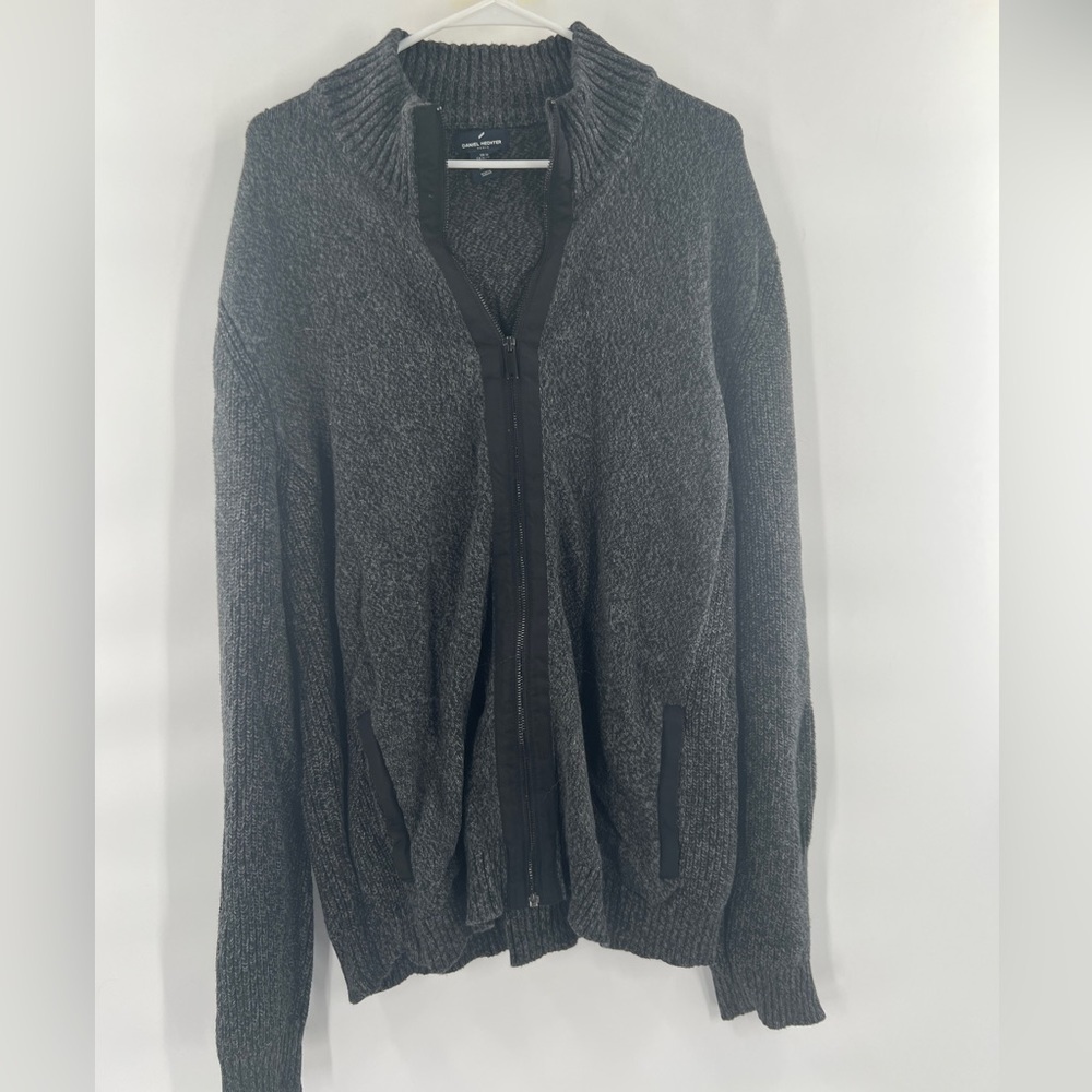 Daniel Hechter grey full zip long sleeve sweater size XL